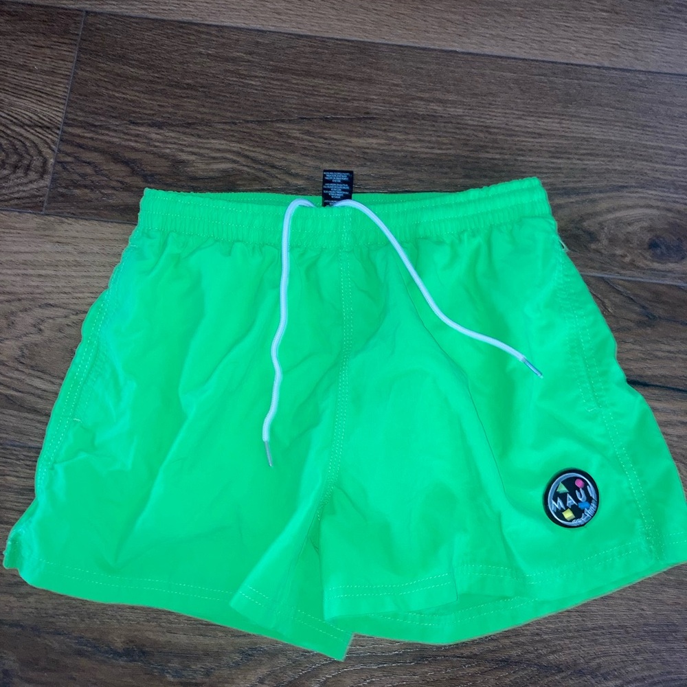Maui and sons women’s Neon Green Swim Shorts size s